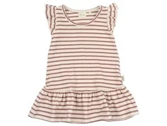 Råhvid og mørk rosa stribet kjole fra petit piao PP1732 withered rose